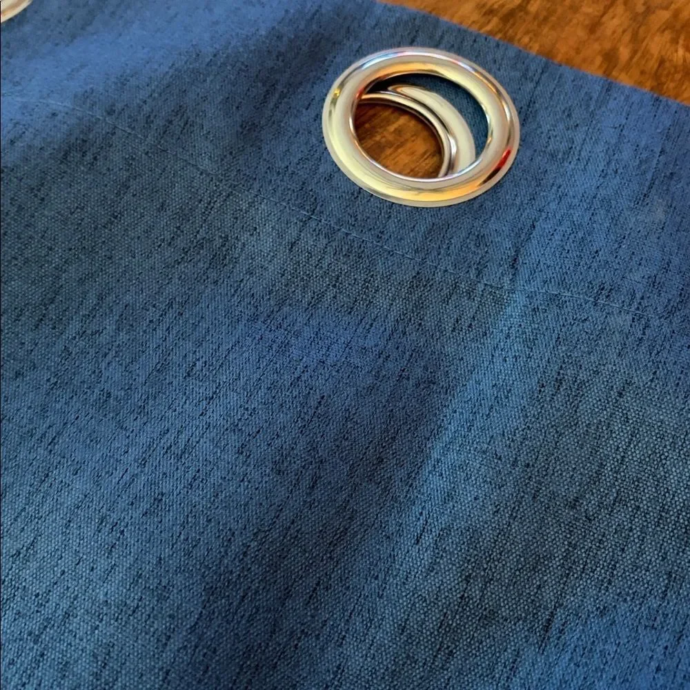 Dream Factory 63” Denim Blackout Standard lined Grommet Curtain panel pair